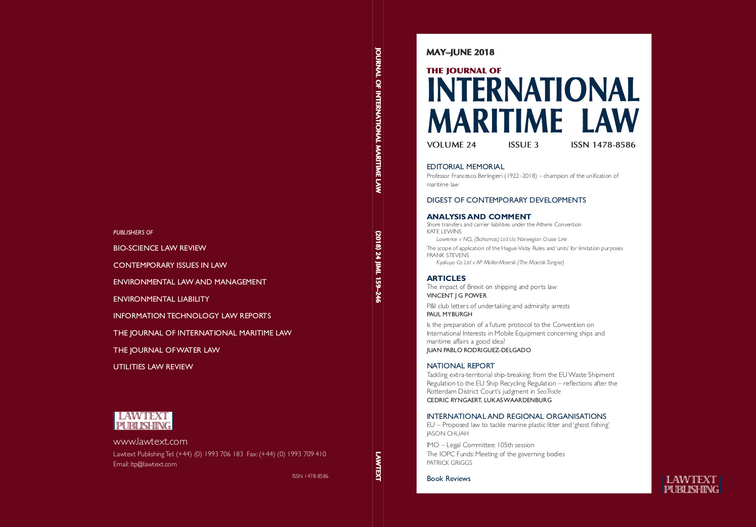International Maritime Law - Volume 23 - 3